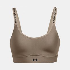 Biustonosz sportowy Under Armour Infinity 2.0 Mid Sports Bra. Brązowe bielizna sportowa damska Under Armour, bez wzorów, bez ramiączek, do biegania. Za 167.99 zł.
