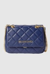 VALENTINO Granatowa torebka Ocarina. Niebieskie listonoszki damskie Valentino by Mario Valentino, bez wzorów, na ramię, małe, pikowane, bez dodatków. W wyprzedaży za 310.99 zł.