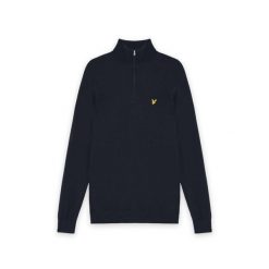 Sweter z bawełny merino z zamkiem błyskawicznym Lyle & Scott. Niebieskie swetry męskie LYLE AND SCOTT, m, bez wzorów, z bawełny, eleganckie, bez kołnierzyka, bez ramiączek. Za 451.50 zł.