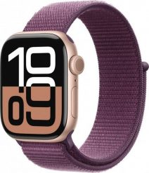 Smartwatch Apple Watch 10 GPS + Cellular 42mm Rose Gold Alu Sport Loop Fioletowy (MWXC3ET/A). Czerwone zegarki smartwatch Apple, bez wzorów. Za 2,433.99 zł.