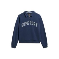 Damski sweter 1/2 zip Superdry Athletic Collared. Niebieskie swetry nierozpinane damskie Superdry, bez wzorów, bez kołnierzyka, bez ramiączek. Za 284.00 zł.