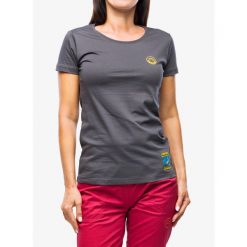 Koszulka wspinaczkowa damska La Sportiva Climbing on the Moon T-Shirt. Szare koszulki sportowe damskie La Sportiva, bez wzorów, bez ramiączek. Za 156.99 zł.