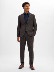 Finshley & Harding London marynarka z zestawu modułowego Mężczyźni Slim Fit brązowy|niebieski, 48. Brązowe garnitury męskie Finshley & Harding London, m, bez wzorów, biznesowe, bez kołnierzyka, bez ramiączek. Za 1,199.95 zł.