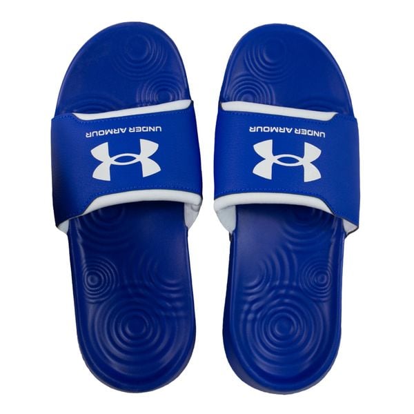 Klapki męskie Under Armour Ignite Select. Niebieskie klapki męskie Under Armour, bez wzorów, z materiału, bez zapięcia. Za 201.00 zł.