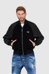 DOLCE & GABBANA czarna męska kurtka Wool and nylon bomber, Rozmiar 52. Czarne kurtki męskie Dolce and Gabbana, m, bez wzorów, z nylonu, bez kaptura. W wyprzedaży za 4,750.99 zł.