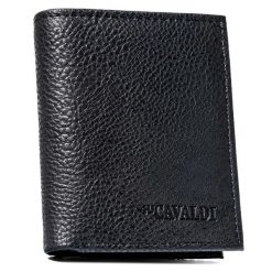 Portfel męski 4U Cavaldi V101-6-4C czarny. Czarne portfele męskie 4U Cavaldi, bez wzorów, ze skóry ekologicznej. Za 29.99 zł.