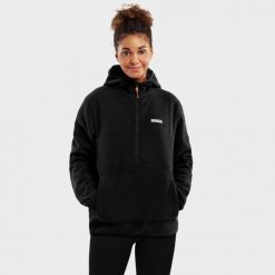 Bluza polarowa z kapturem Damska Avoriaz-W. Czarne bluzy damskie SIROKO, xs, bez wzorów, z polaru, bez ramiączek, z kapturem. Za 254.00 zł.