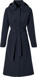 Płaszcz rowerowy Mosse. Niebieskie płaszcze damskie BASIL, l, bez wzorów, z materiału, eleganckie, bez kołnierzyka, bez kaptura. Za 649.90 zł.