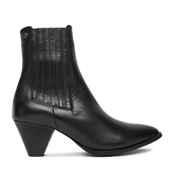 Botki G-Star Raw. Czarne botki damskie G-Star Raw, bez wzorów, retro, bez obcasa, na słupku, bez zapięcia. Za 269.99 zł.