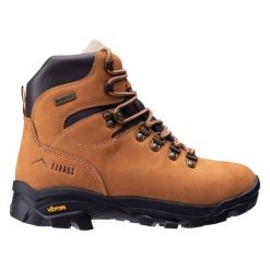 Buty Elbrus Sparow Mid V Sympatex 92800623779 beżowy. Brązowe obuwie trekkingowe damskie z materiału, bez zapięcia. Za 1,225.21 zł.
