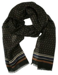 Ciemny Brązowy Elegancki Szalik V.Fraas, Przejściowy, Cienki, w Romby, Wzór Geometryczny. Brązowe szaliki męskie V. Fraas, bez wzorów. Za 49.00 zł.