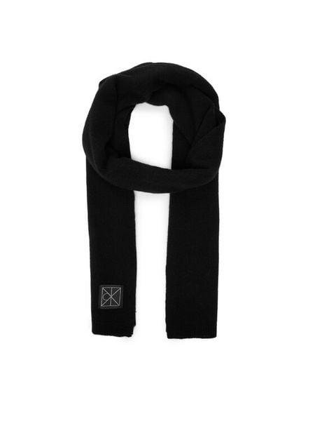 Calvin Klein Szalik Emblem LV04D8014G Czarny. Czarne rękawiczki damskie Calvin Klein, bez wzorów, z kaszmiru. Za 599.99 zł.