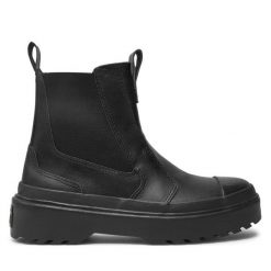 Sztyblety Converse. Czarne botki damskie Converse, bez wzorów, retro, bez obcasa, na płaskiej podeszwie, bez zapięcia. Za 379.99 zł.