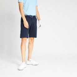 Short golf Homme - MW500 bleu marine. Niebieskie swetry męskie INESIS, l, bez wzorów, z bawełny, marine, bez kołnierzyka, bez ramiączek. Za 69.99 zł.