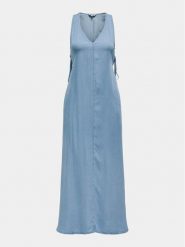 ONLY Sukienka letnia Brighton 15318546 Niebieski Loose Fit. Niebieskie sukienki damskie ONLY, na lato, xs, bez wzorów, z wiskozy, bez kołnierzyka, bez ramiączek. Za 119.99 zł.