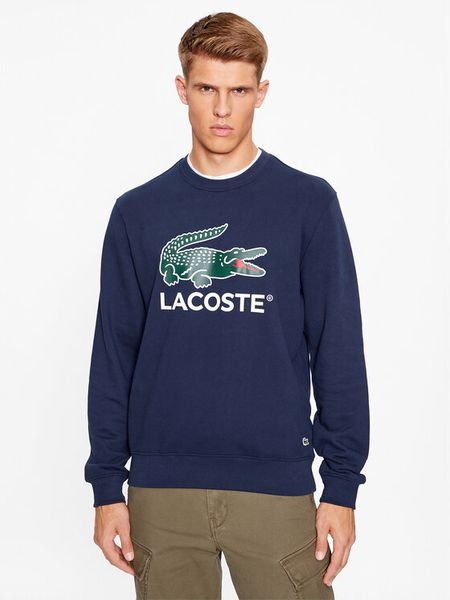 Lacoste Bluza SH1281 Granatowy Regular Fit. Niebieskie bluzy męskie Lacoste, m, bez wzorów, z bawełny, bez ramiączek, bez kaptura. Za 399.99 zł.