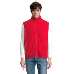 Ocieplacz Na Ciało Dla Dorosłych Unisex Factor Fleece Zapinany Na Zamek. Czerwone bluzy męskie SOL'S, m, bez wzorów, bez ramiączek, bez kaptura. Za 118.99 zł.