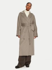 DAY BIRGER ÉT MIKKELSEN Płaszcz wełniany Howard DAY65243401 Beżowy Loose Fit. Brązowe płaszcze damskie DAY Birger et Mikkelsen, na zimę, bez wzorów, z wełny, bez kołnierzyka, bez kaptura. Za 2,069.00 zł.