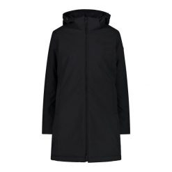 Parka damska z kapturem CMP. Czarne parki damskie CMP, na zimę, bez wzorów, z materiału, z kapturem. Za 675.60 zł.