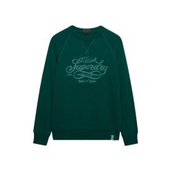 Bluza z nadrukiem Superdry Merchant Vintage. Zielone bluzy męskie Superdry, m, bez wzorów, vintage, bez ramiączek, bez kaptura. Za 327.70 zł.