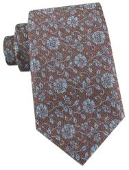 Męski Krawat - Jasny Brąz, Drobne Kwiatki - Alties. Krawaty i muchy Alties, bez wzorów, z tkaniny, eleganckie. Za 55.00 zł.