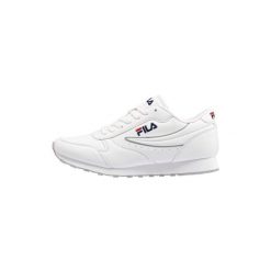 Sneakersy Fila Orbit Low. Białe obuwie sportowe damskie Fila, bez wzorów, z materiału, bez zapięcia, do biegania. Za 149.00 zł.