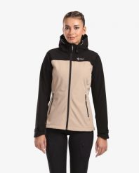 Damska kurtka softshell Kilpi RAVIA-W. Brązowe kurtki sportowe damskie Kilpi, na jesień, bez wzorów, z materiału, bez ramiączek, bez kaptura, trekkingowe. Za 271.50 zł.