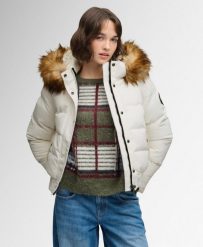Superdry Kurtka Bomber Everest z Kapturem i Sztucznym Futrem. Białe kurtki męskie Superdry, bez wzorów, z kapturem. Za 803.85 zł.