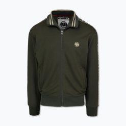 Bluza męska Pitbull Trackjacket Tape Logo Terry Group. Zielone bluzy męskie PITBULL, l, bez wzorów, sportowe, bez ramiączek, bez kaptura. Za 259.99 zł.