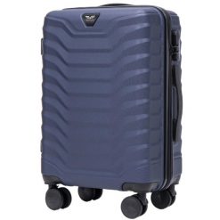 Walizka kabinowa Wings PEAFOWL 2.0 20" BLUE. Niebieskie walizki damskie Wings, bez wzorów, z materiału. Za 179.90 zł.