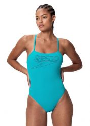 Strój kąpielowy jednoczęściowy damski Speedo Endurance+ Thinstrap. Niebieskie stroje kąpielowe damskie Speedo, l, bez wzorów, z materiału. Za 229.99 zł.