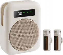 Głośnik Wzmacniacz głosu przenośny bezprzewodowy, 2 mikrofony krawatowe Bluetooth. Głośniki przenośne NoName. Za 179.99 zł.