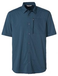 Koszula turystyczna Vaude Seiland Shirt IV. Niebieskie koszule męskie Vaude, l, bez wzorów, z materiału, klasyczne, bez kołnierzyka, bez ramiączek. Za 357.49 zł.