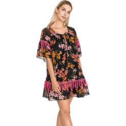 Pinko Persephone Sukienka Czarny Wielokolorowy. Czarne sukienki damskie Pinko, s, bez wzorów, z bawełny, bez kołnierzyka, bez ramiączek. Za 1,903.95 zł.