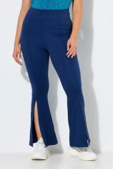Damskie Legginsy funkcyjne rozszerzane nogawki kieszeń zapinana na zamek. Niebieskie legginsy damskie Ulla Popken, bez wzorów, z elastanu. Za 239.99 zł.