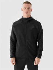 4F Bluza treningowa szybkoschnąca męska 4F x Robert Lewandowski - czarna XL. Czarne bluzy sportowe męskie 4F, m, bez wzorów, z dzianiny, z kapturem, na fitness i siłownię. W wyprzedaży za 199.99 zł.