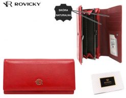 Portfel damski ROVICKY RPX-24A-ML Red czerwony. Czerwone portfele damskie ROVICKY, ze skóry. Za 64.00 zł.