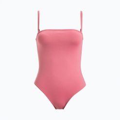 Strój kąpielowy jednoczęściowy damski ROXY Solid Beach Classics Bandeau. Czerwone stroje kąpielowe damskie Roxy, s, bez wzorów, z elastanu. Za 209.99 zł.