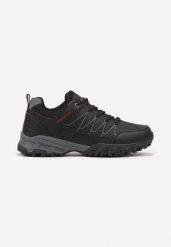 Czarne Płaskie Sznurowane Buty Sportowe z Geometrycznym Wzorem Betila. Czarne buty sportowe męskie Born2be, bez wzorów, z materiału, bez zapięcia. Za 99.99 zł.