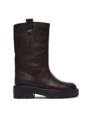 Tommy Jeans Kozaki Tjw Tubular Mid Boots EN0EN03111 Brązowy ciemny. Brązowe kozaki damskie Tommy Jeans, bez wzorów, z jeansu, bez obcasa, bez zapięcia. Za 799.99 zł.