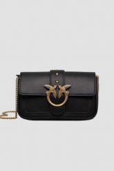 PINKO Czarna kopertówka damska Love One Pocket C. Czarne torebki do ręki damskie Pinko, bez wzorów, bez dodatków. W wyprzedaży za 999.99 zł.