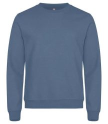 Clique Miami Roundneck – Klasyczny unisexowy sweter z bawełny i poliestru z. Niebieskie swetry męskie CLIQUE, xs, bez wzorów, z bawełny, klasyczne, bez kołnierzyka, bez ramiączek. Za 166.81 zł.