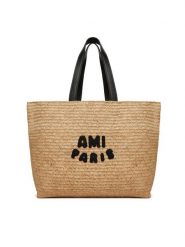 AMI Paris Torebka ULL033.AW0077 Beżowy. Brązowe shopperki damskie AMI PARIS, bez wzorów, z tworzywa sztucznego, bez dodatków. Za 3,179.00 zł.