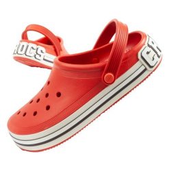 Klapki sandały chodaki damskie Crocs Off court. Czerwone klapki damskie Crocs, bez wzorów, bez obcasa, bez zapięcia. Za 199.00 zł.