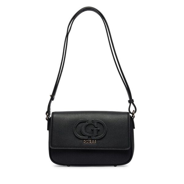 Torebka Guess. Czarne listonoszki damskie Guess, z aplikacjami, bez dodatków. Za 349.99 zł.