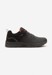 Ciemnoszare Buty Sportowe Sneakersy Ozdobione Tłoczeniem i Napisami Odannia. Szare buty sportowe męskie Born2be, z aplikacjami, z jeansu, bez zapięcia. Za 109.99 zł.