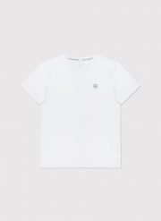 PAKO LORENTE – Biały gładki T-shirt Basic. Białe t-shirty męskie Pako Lorente, s, bez wzorów, z bawełny, bez kołnierzyka, bez ramiączek. Za 99.99 zł.