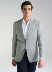 PAKO LORENTE – Szara marynarka męska z wełną. Szare garnitury męskie Pako Lorente, m, bez wzorów, z wełny, casualowe. Za 549.99 zł.