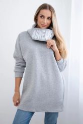 Bluza ocieplana z kapturem szara. Szare bluzy damskie KESI, l, bez wzorów, z bawełny, bez ramiączek, z kapturem. Za 297.97 zł.