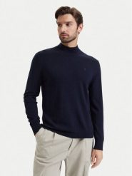 Calvin Klein Sweter LV04LE309G Granatowy Regular Fit. Niebieskie swetry męskie Calvin Klein, m, bez wzorów, z wełny, bez kołnierzyka, bez ramiączek. Za 529.99 zł.